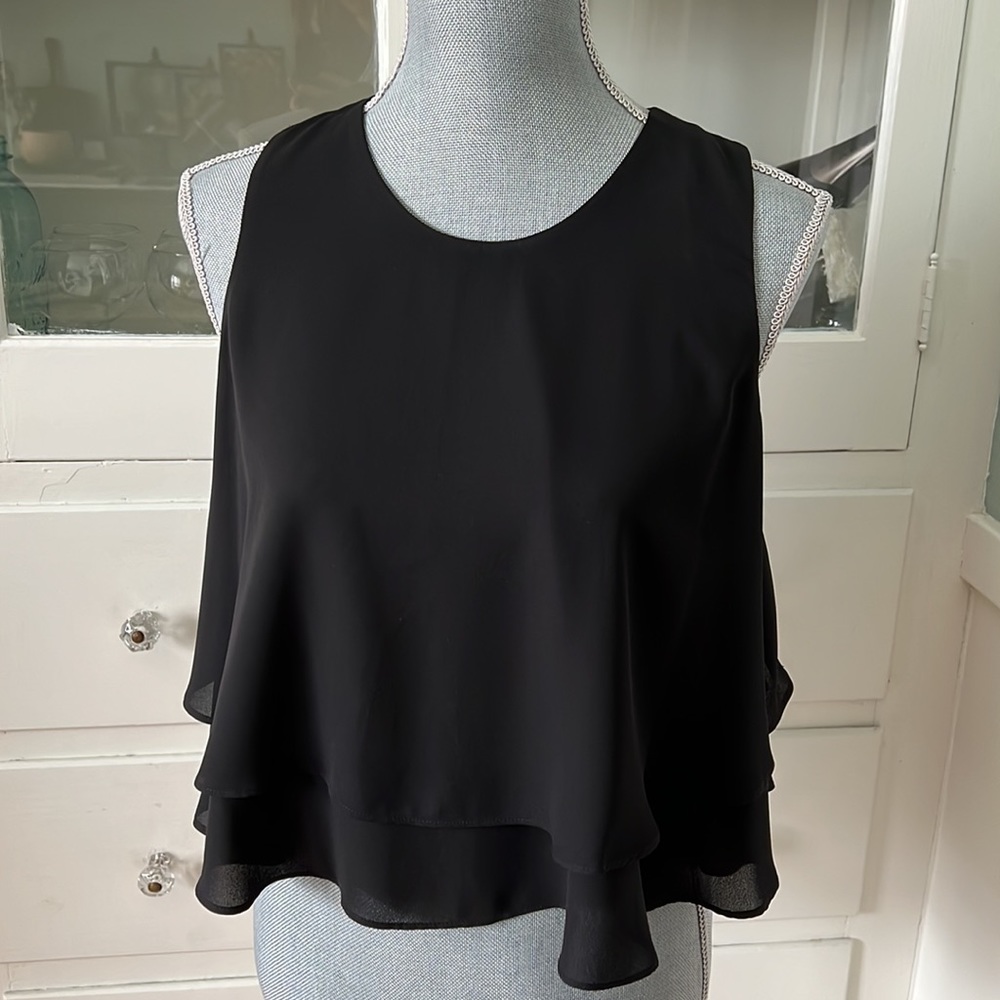 Gorgeous Zara Basic Black Silk Like Light Double … - image 2